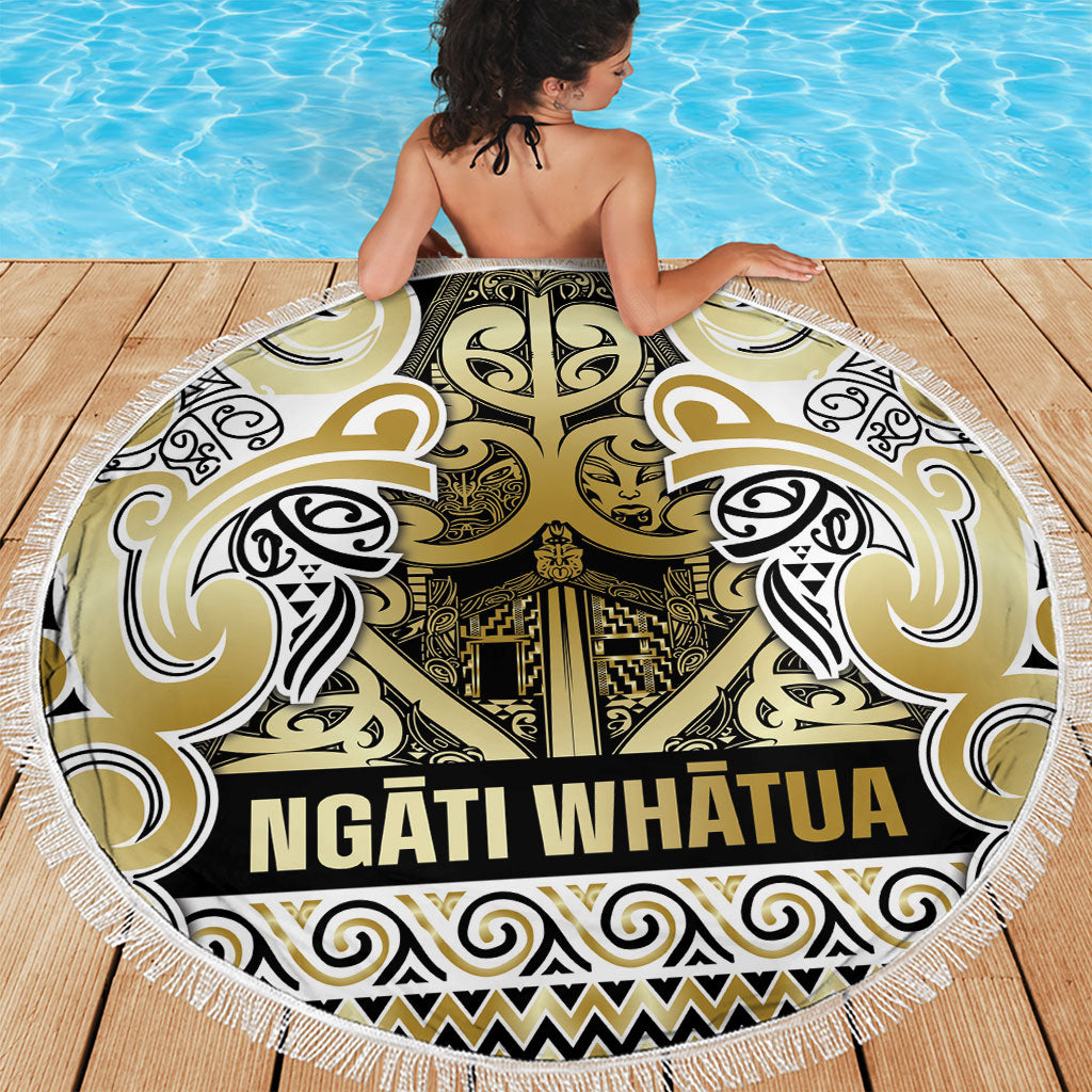 Aotearoa Iwi Ngati Whatua Beach Blanket Maori Wharenui House Tribal Pattern LT9 - Polynesian Pride