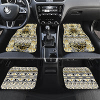 Aotearoa Iwi Ngati Whatua Car Mats Maori Wharenui House Tribal Pattern LT9 Set 4pcs Gold - Polynesian Pride
