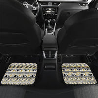 Aotearoa Iwi Ngati Whatua Car Mats Maori Wharenui House Tribal Pattern LT9 Set 2pcs - Back Gold - Polynesian Pride