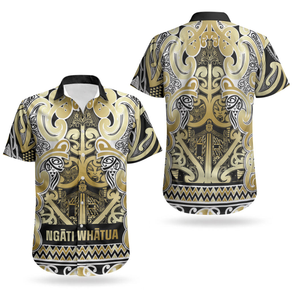 Aotearoa Iwi Ngati Whatua Couples Matching Puletasi and Hawaiian Shirt Maori Wharenui House Tribal Pattern LT9 - Polynesian Pride