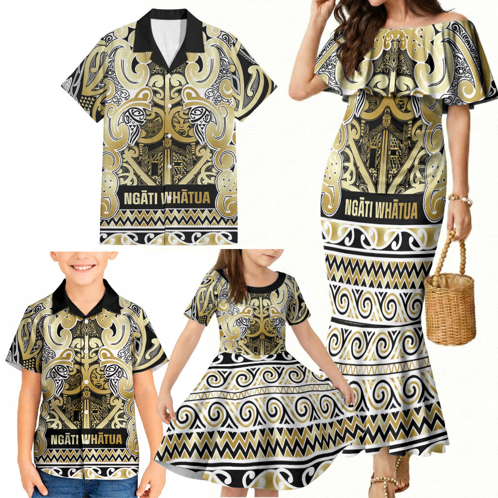 Aotearoa Iwi Ngati Whatua Family Matching Mermaid Dress and Hawaiian Shirt Maori Wharenui House Tribal Pattern LT9 - Polynesian Pride
