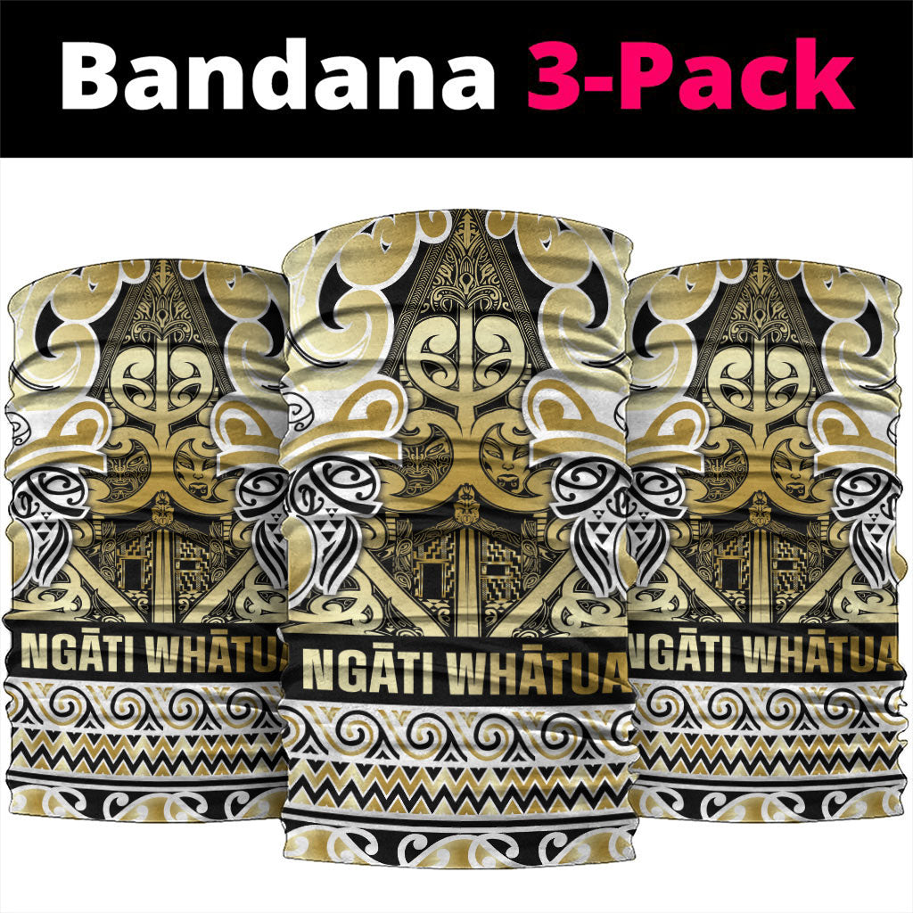 Aotearoa Iwi Ngati Whatua Neck Gaiter Maori Wharenui House Tribal Pattern LT9 package One Size: 25*50cm Gold - Polynesian Pride
