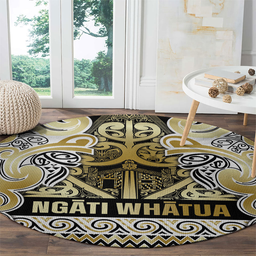 Aotearoa Iwi Ngati Whatua Round Carpet Maori Wharenui House Tribal Pattern LT9 - Polynesian Pride