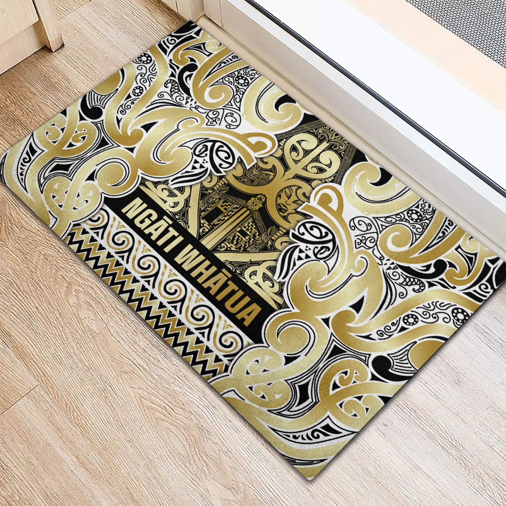 Aotearoa Iwi Ngati Whatua Rubber Doormat Maori Wharenui House Tribal Pattern LT9 - Polynesian Pride