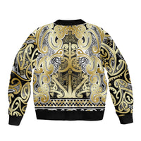 Aotearoa Iwi Ngati Whatua Sleeve Zip Bomber Jacket Maori Wharenui House Tribal Pattern LT9 - Polynesian Pride