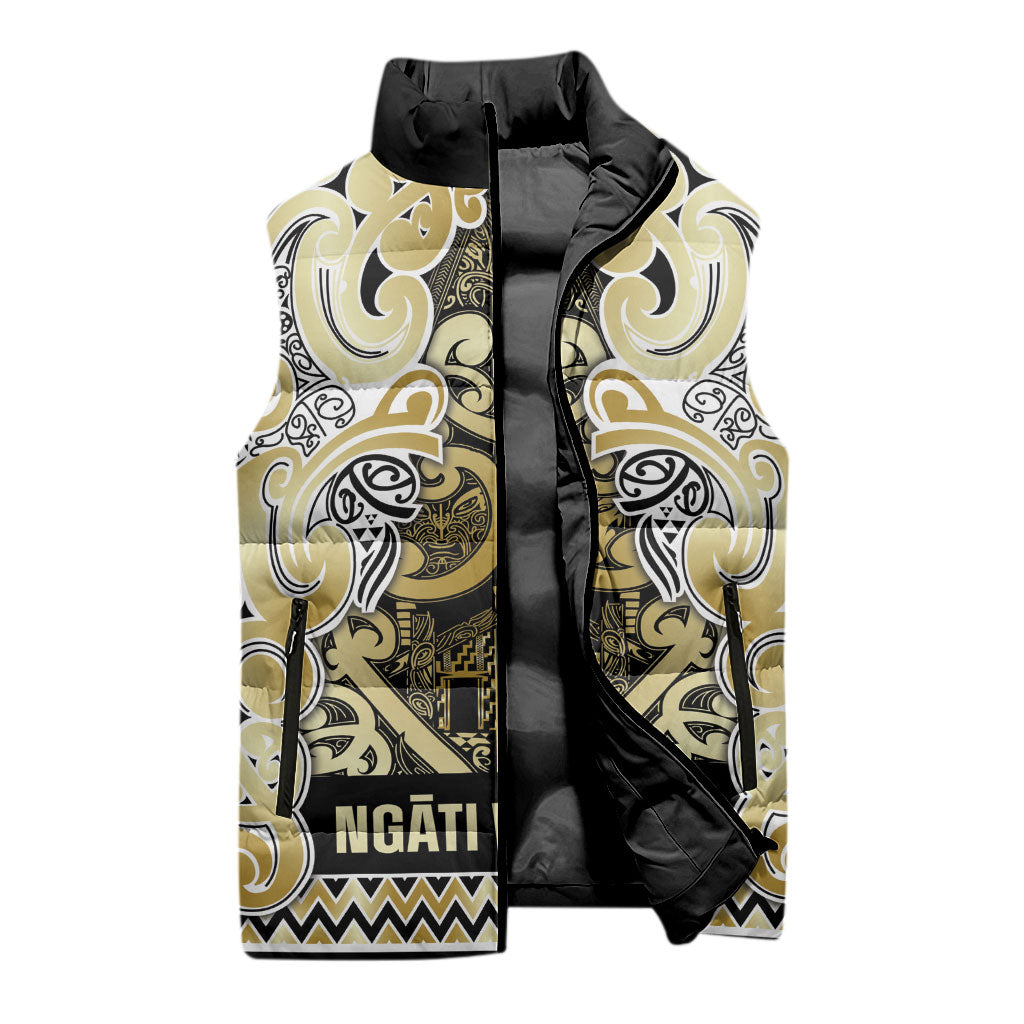 Aotearoa Iwi Ngati Whatua Sleeveless Puffer Jacket Maori Wharenui House Tribal Pattern LT9 - Polynesian Pride