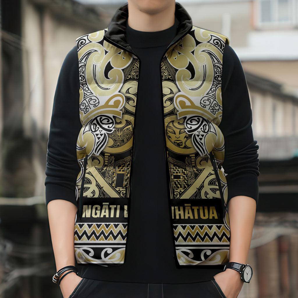 Aotearoa Iwi Ngati Whatua Sleeveless Puffer Jacket Maori Wharenui House Tribal Pattern LT9 - Polynesian Pride