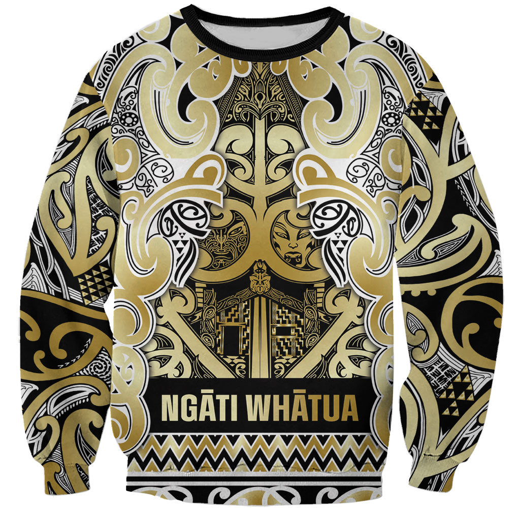 Aotearoa Iwi Ngati Whatua Sweatshirt Maori Wharenui House Tribal Pattern LT9 Unisex Gold - Polynesian Pride