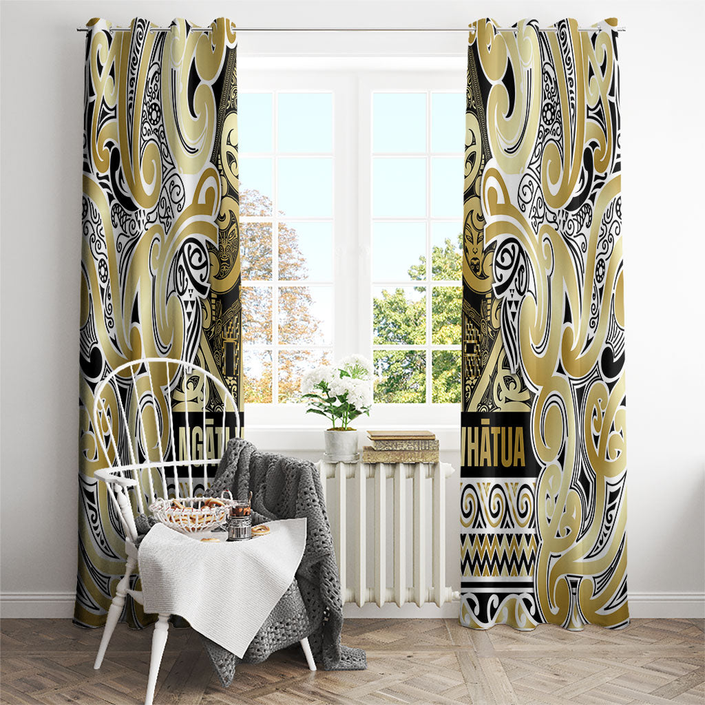 Aotearoa Iwi Ngati Whatua Window Curtain Maori Wharenui House Tribal Pattern LT9 - Polynesian Pride