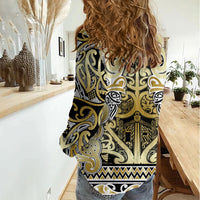 Aotearoa Iwi Ngati Whatua Women Casual Shirt Maori Wharenui House Tribal Pattern LT9 - Polynesian Pride
