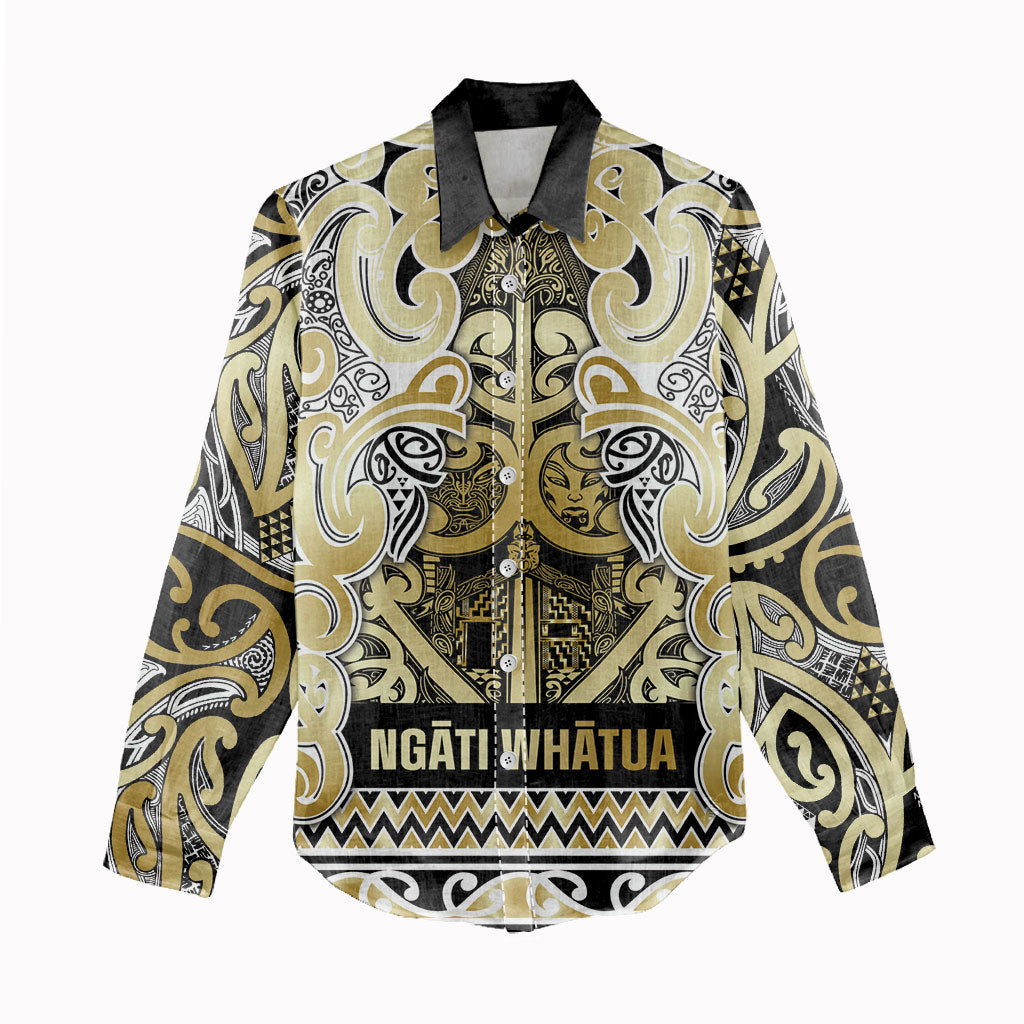 Aotearoa Iwi Ngati Whatua Women Casual Shirt Maori Wharenui House Tribal Pattern LT9 - Polynesian Pride