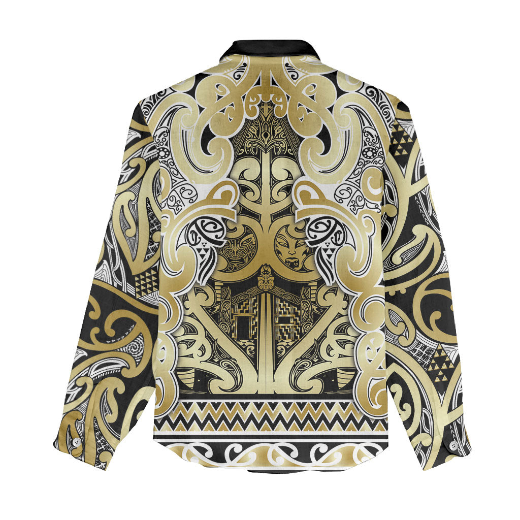 Aotearoa Iwi Ngati Whatua Women Casual Shirt Maori Wharenui House Tribal Pattern LT9 - Polynesian Pride