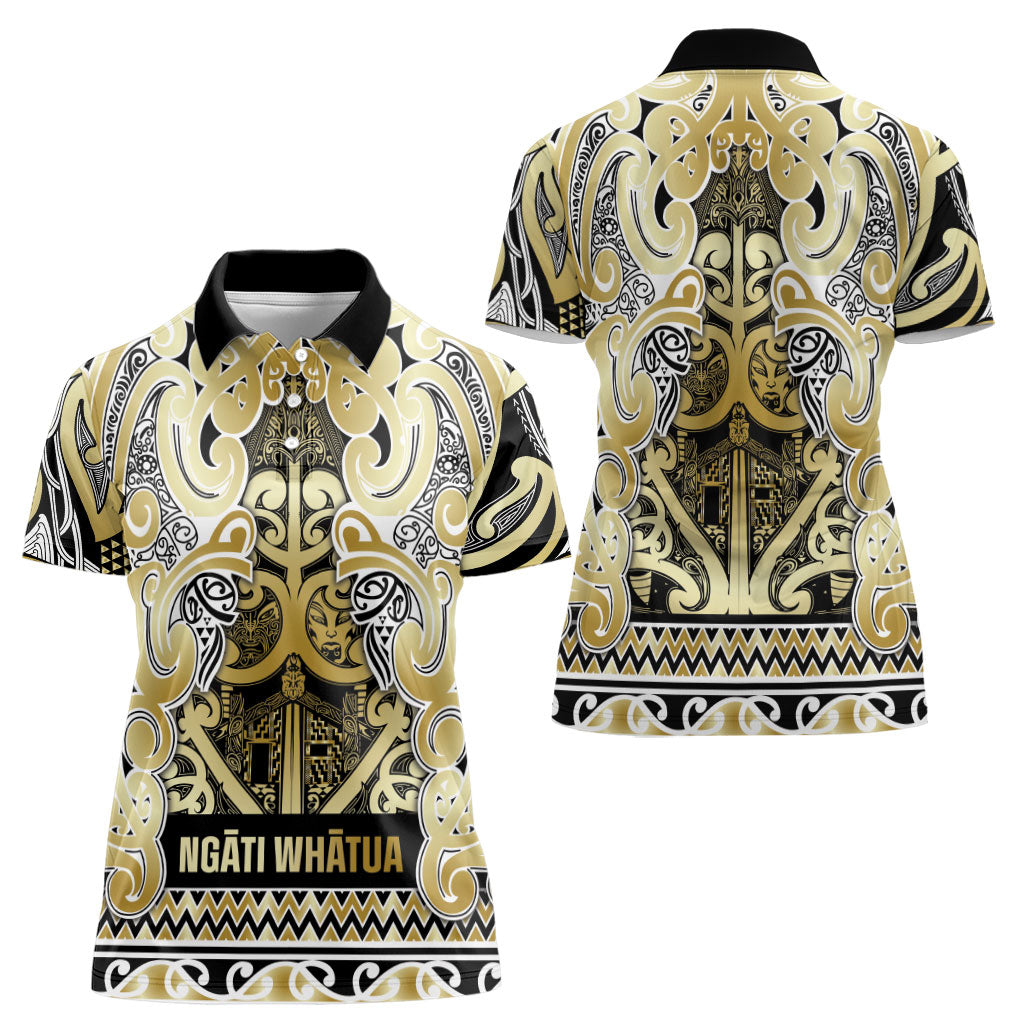 Aotearoa Iwi Ngati Whatua Women Polo Shirt Maori Wharenui House Tribal Pattern LT9 - Polynesian Pride