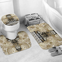 Aotearoa Iwi Waikato Tainui Bathroom Set Maori Wharenui House Tribal Pattern LT9 Mat Set Only (3 pcs) One Size Light Gold - Polynesian Pride