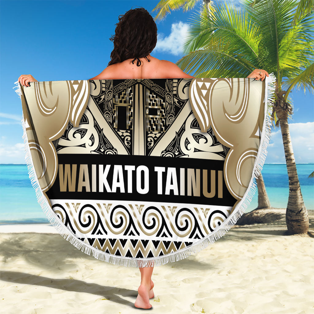 Aotearoa Iwi Waikato Tainui Beach Blanket Maori Wharenui House Tribal Pattern LT9 - Polynesian Pride