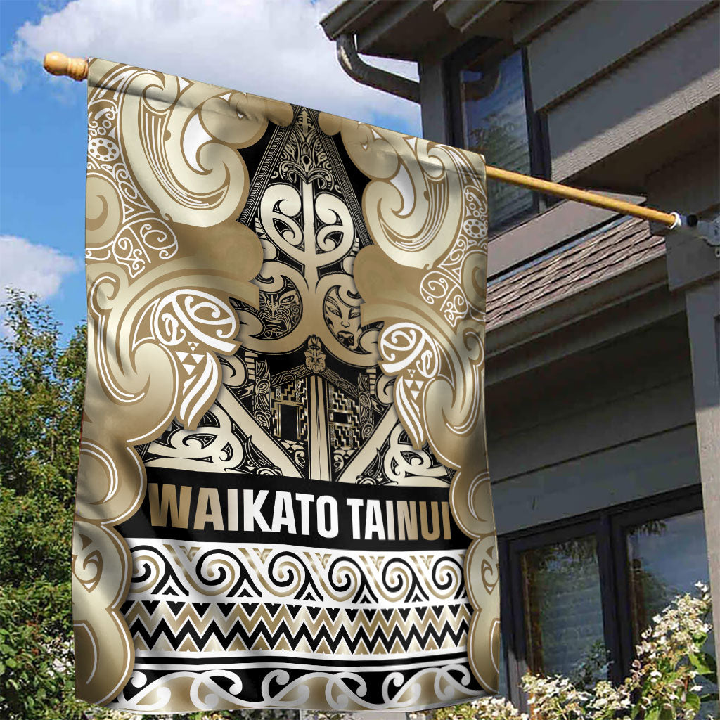 Aotearoa Iwi Waikato Tainui Garden Flag Maori Wharenui House Tribal Pattern LT9 - Polynesian Pride