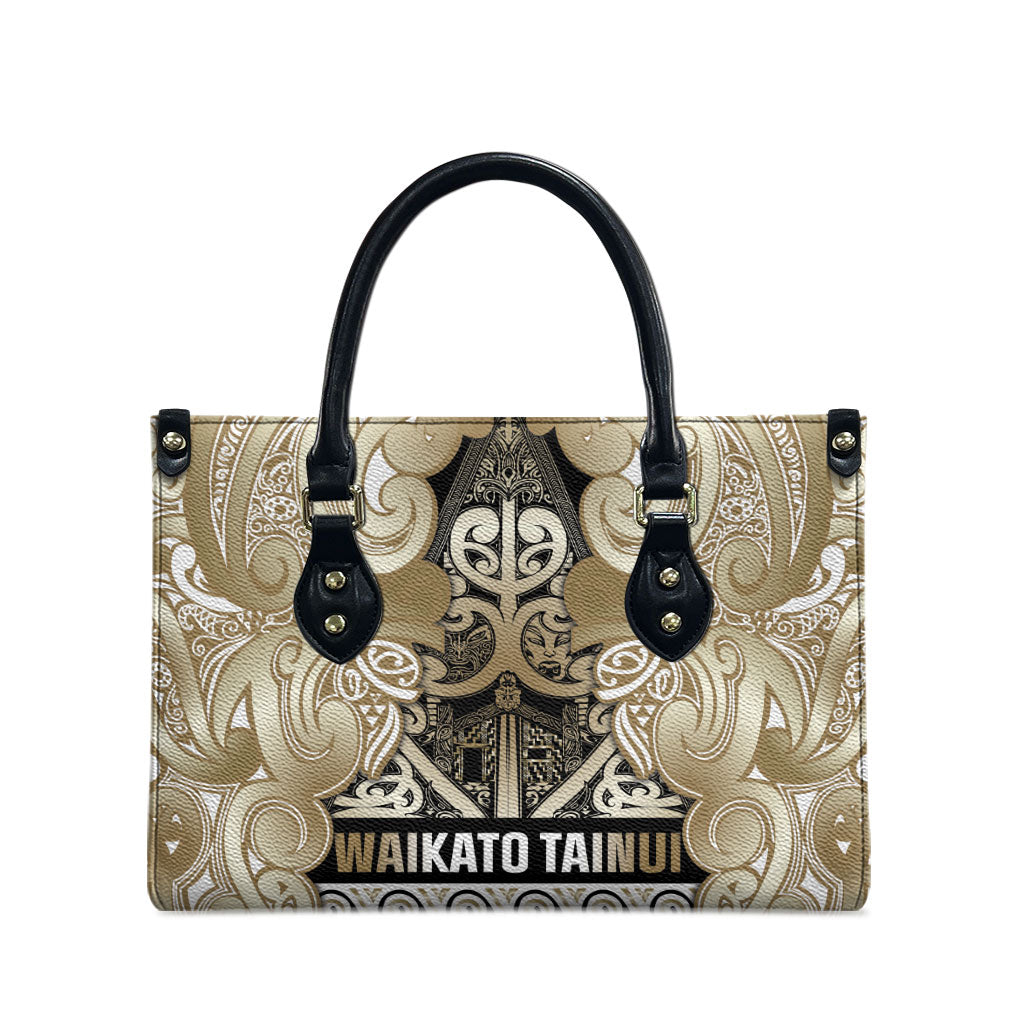 Aotearoa Iwi Waikato Tainui Leather Bag Maori Wharenui House Tribal Pattern LT9 - Polynesian Pride