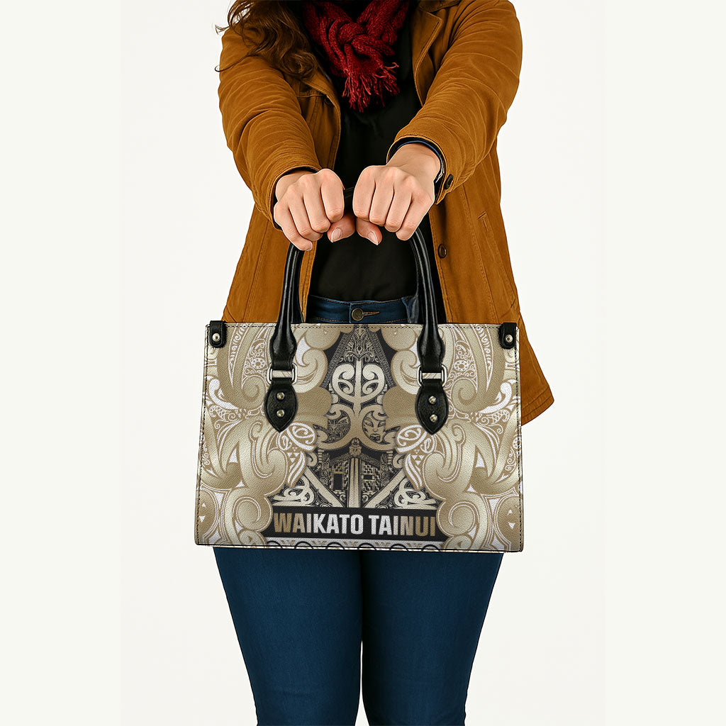 Aotearoa Iwi Waikato Tainui Leather Bag Maori Wharenui House Tribal Pattern LT9 - Polynesian Pride