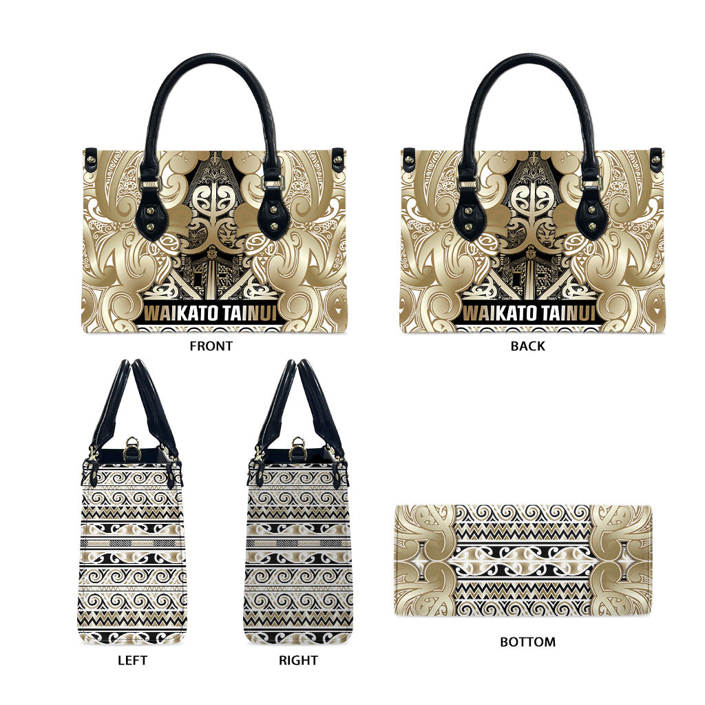 Aotearoa Iwi Waikato Tainui Leather Bag Maori Wharenui House Tribal Pattern LT9 - Polynesian Pride