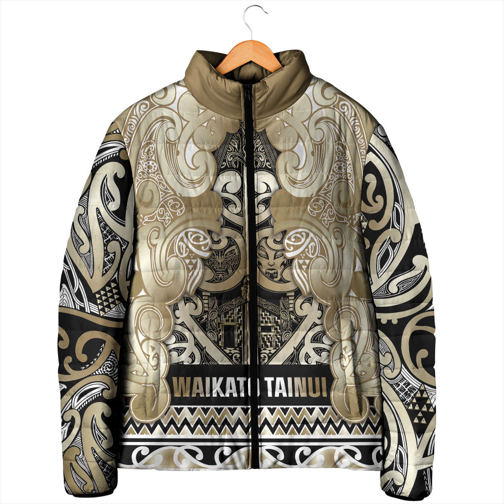 Aotearoa Iwi Waikato Tainui Padded Jacket Maori Wharenui House Tribal Pattern LT9 - Polynesian Pride