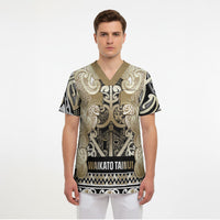 Aotearoa Iwi Waikato Tainui Scrub Top Maori Wharenui House Tribal Pattern LT9 - Polynesian Pride