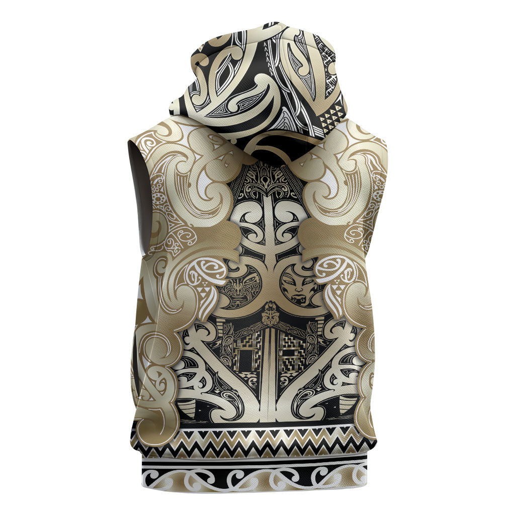 Aotearoa Iwi Waikato Tainui Sleeveless Hoodie Maori Wharenui House Tribal Pattern LT9 - Polynesian Pride