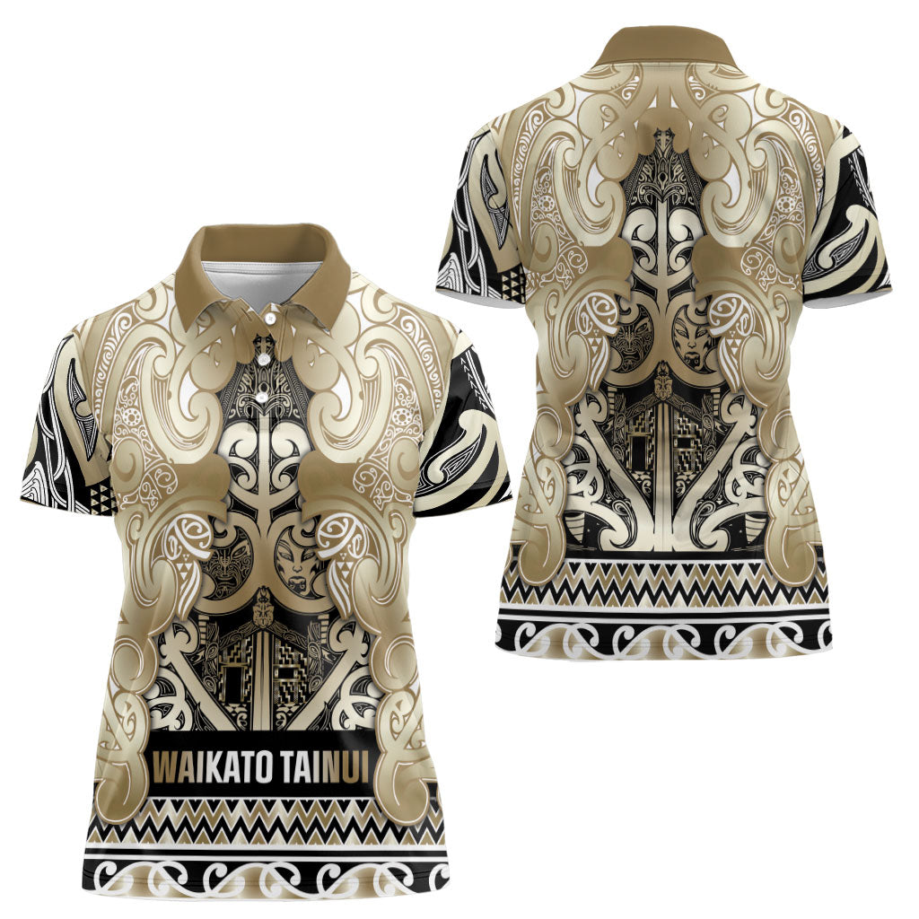Aotearoa Iwi Waikato Tainui Women Polo Shirt Maori Wharenui House Tribal Pattern LT9 - Polynesian Pride