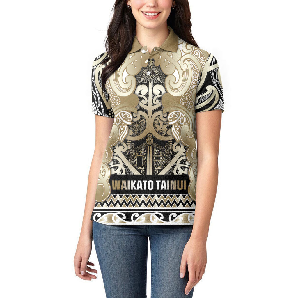 Aotearoa Iwi Waikato Tainui Women Polo Shirt Maori Wharenui House Tribal Pattern LT9 - Polynesian Pride