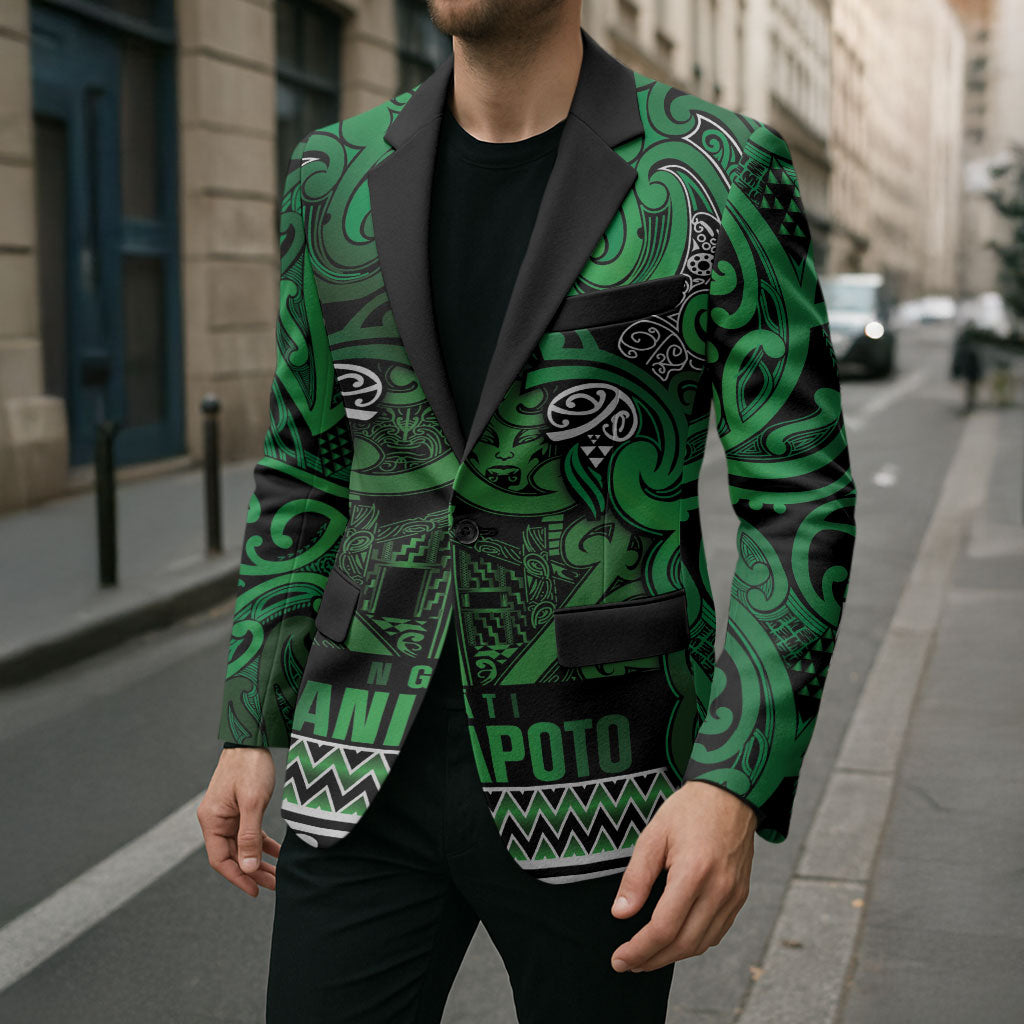 Aotearoa Iwi Ngati Maniapoto Blazer Maori Wharenui House Tribal Pattern LT9 - Polynesian Pride
