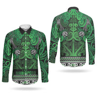Aotearoa Iwi Ngati Maniapoto Couples Matching Puletasi and Long Sleeve Button Shirt Maori Wharenui House Tribal Pattern LT9 - Polynesian Pride