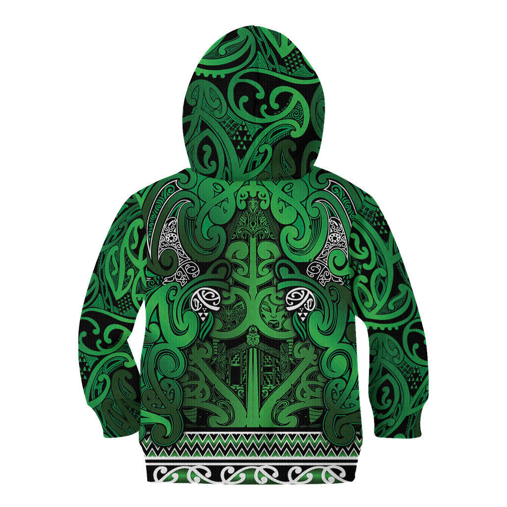 Aotearoa Iwi Ngati Maniapoto Kid Hoodie Maori Wharenui House Tribal Pattern LT9 - Polynesian Pride