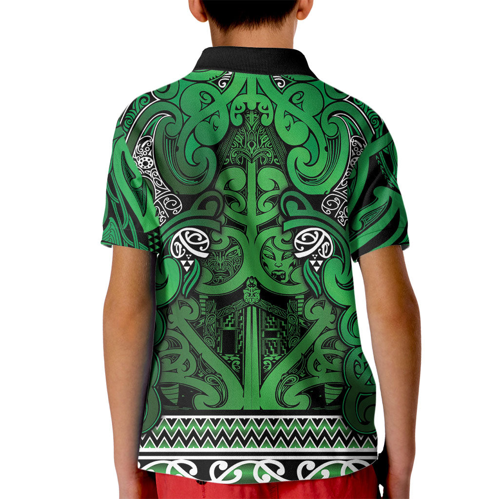 Aotearoa Iwi Ngati Maniapoto Kid Polo Shirt Maori Wharenui House Tribal Pattern LT9 - Polynesian Pride