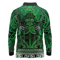 Aotearoa Iwi Ngati Maniapoto Long Sleeve Polo Shirt Maori Wharenui House Tribal Pattern LT9 - Polynesian Pride