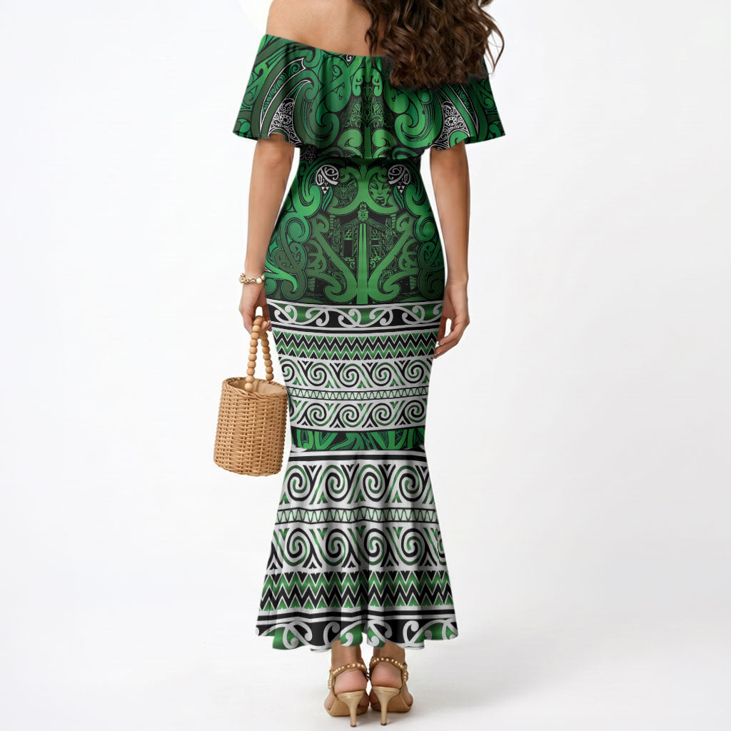 Aotearoa Iwi Ngati Maniapoto Mermaid Dress Maori Wharenui House Tribal Pattern LT9 - Polynesian Pride