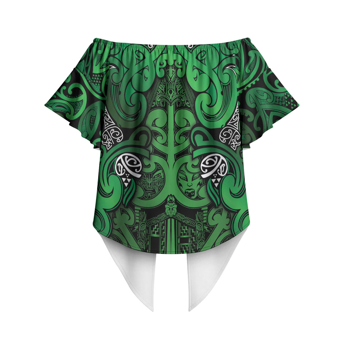 Aotearoa Iwi Ngati Maniapoto Off Shoulder Wrap Waist Top Maori Wharenui House Tribal Pattern LT9 - Polynesian Pride