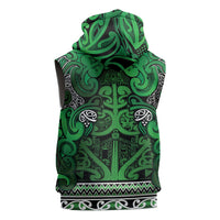 Aotearoa Iwi Ngati Maniapoto Sleeveless Hoodie Maori Wharenui House Tribal Pattern LT9 - Polynesian Pride