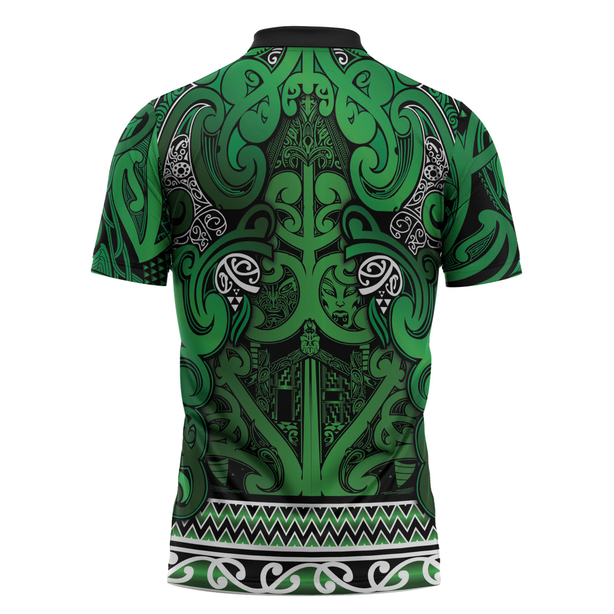 Aotearoa Iwi Ngati Maniapoto Zipper Polo Shirt Maori Wharenui House Tribal Pattern LT9 - Polynesian Pride
