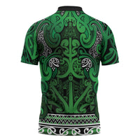 Aotearoa Iwi Ngati Maniapoto Zipper Polo Shirt Maori Wharenui House Tribal Pattern LT9 - Polynesian Pride