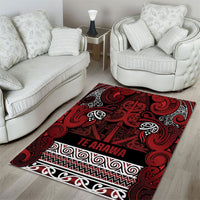 Aotearoa Iwi Te Arawa Area Rug Maori Wharenui House Tribal Pattern LT9 - Polynesian Pride