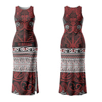 Aotearoa Iwi Te Arawa Couples Matching Tank Maxi Dress and Long Sleeve Button Shirt Maori Wharenui House Tribal Pattern LT9 - Polynesian Pride