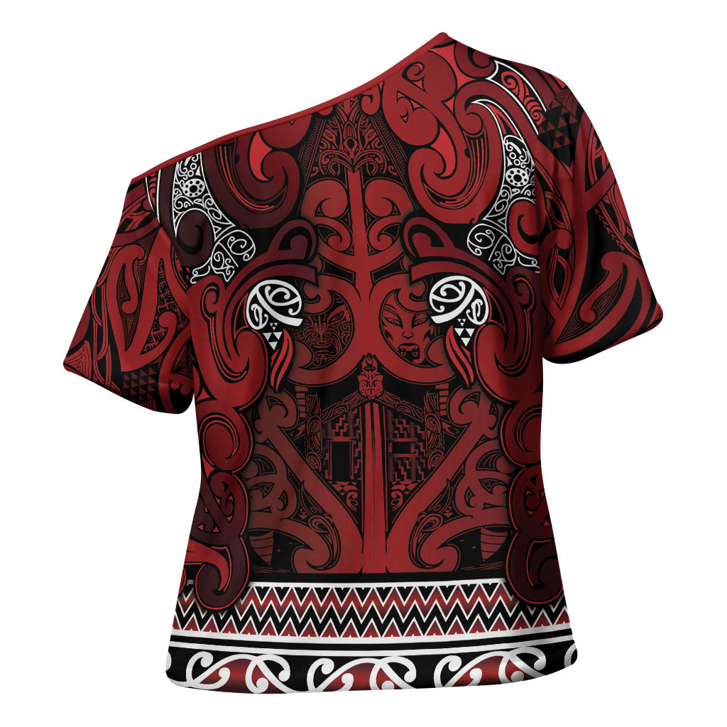 Aotearoa Iwi Te Arawa Cross Shoulder Shirt Maori Wharenui House Tribal Pattern LT9 - Polynesian Pride