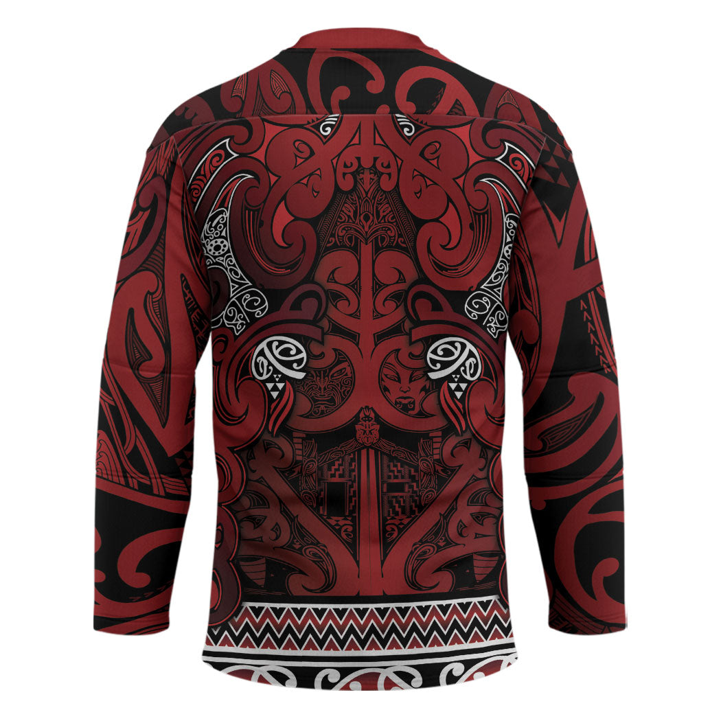 Aotearoa Iwi Te Arawa Hockey Jersey Maori Wharenui House Tribal Pattern LT9 - Polynesian Pride