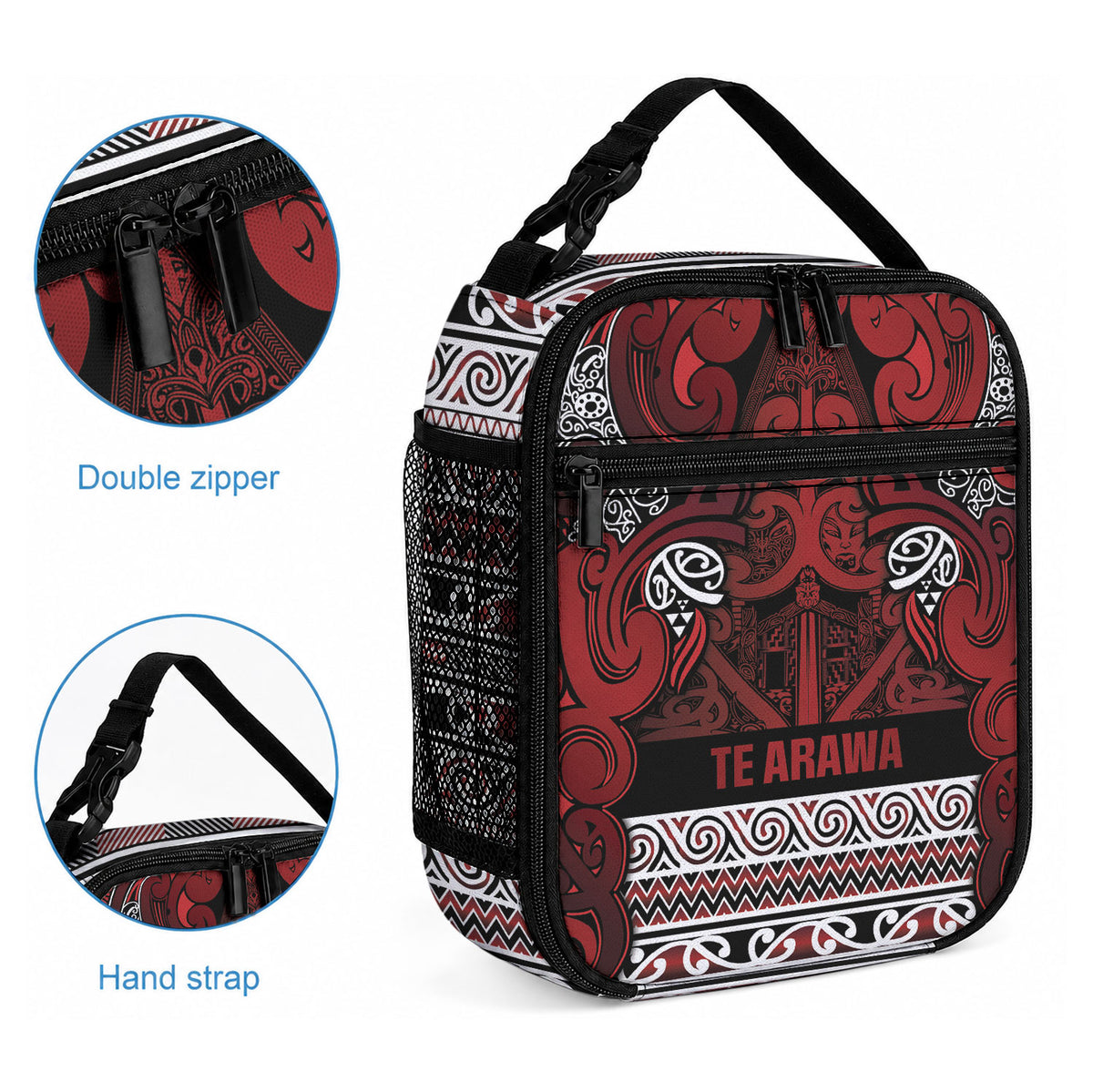 Aotearoa Iwi Te Arawa Lunch Bag Maori Wharenui House Tribal Pattern LT9 - Polynesian Pride