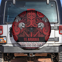 Aotearoa Iwi Te Arawa Spare Tire Cover Maori Wharenui House Tribal Pattern LT9 Dark Red - Polynesian Pride