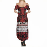 Aotearoa Iwi Te Arawa Summer Maxi Dress Maori Wharenui House Tribal Pattern LT9 - Polynesian Pride