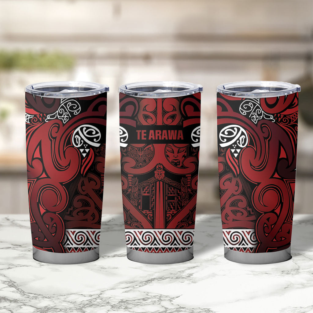 Aotearoa Iwi Te Arawa Tumbler Cup Maori Wharenui House Tribal Pattern LT9 - Polynesian Pride