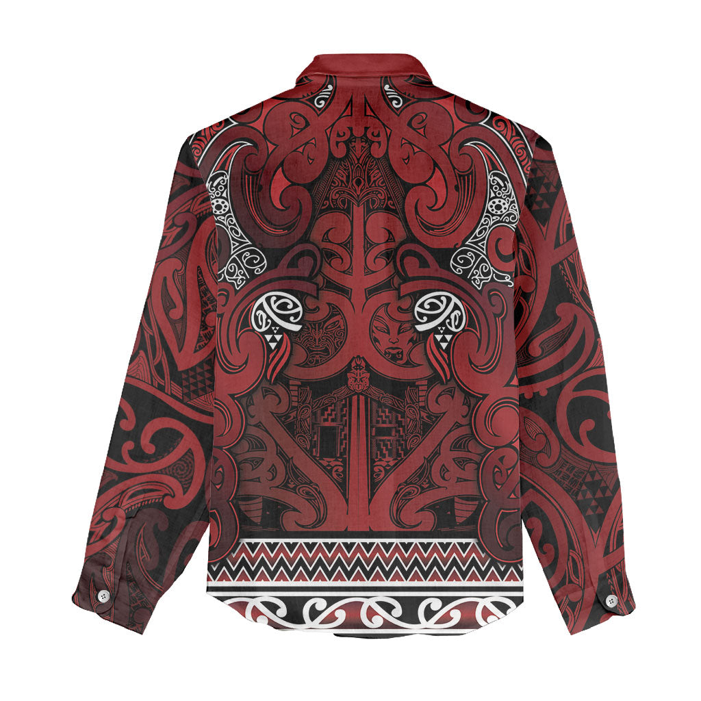 Aotearoa Iwi Te Arawa Women Casual Shirt Maori Wharenui House Tribal Pattern LT9 - Polynesian Pride