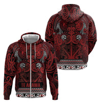 Aotearoa Iwi Te Arawa Zip Hoodie Maori Wharenui House Tribal Pattern LT9 - Polynesian Pride
