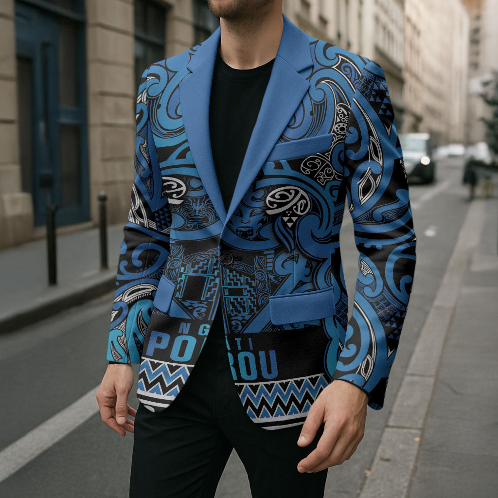 Aotearoa Iwi Ngati Porou Blazer Maori Wharenui House Tribal Pattern LT9 - Polynesian Pride