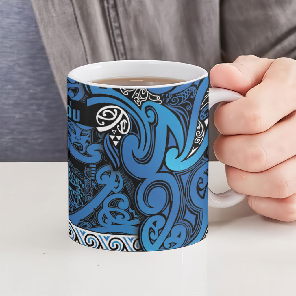 Aotearoa Iwi Ngati Porou Ceramic Mug Maori Wharenui House Tribal Pattern LT9 - Polynesian Pride